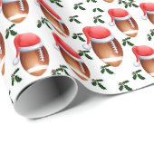 フットボールのクリスマス ラッピングペーパー (ロールコーナー)