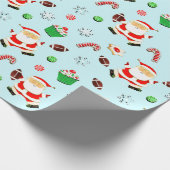 フットボールのクリスマス ラッピングペーパー (角)
