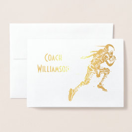 フットボールのコーチかスポンサーは宴会カード感謝していしています 箔カード