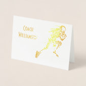 フットボールのコーチかスポンサーは宴会カード感謝していしています 箔カード (正面)