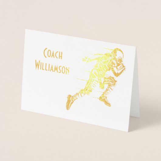 フットボールのコーチかスポンサーは宴会カード感謝していしています 箔カード (正面)