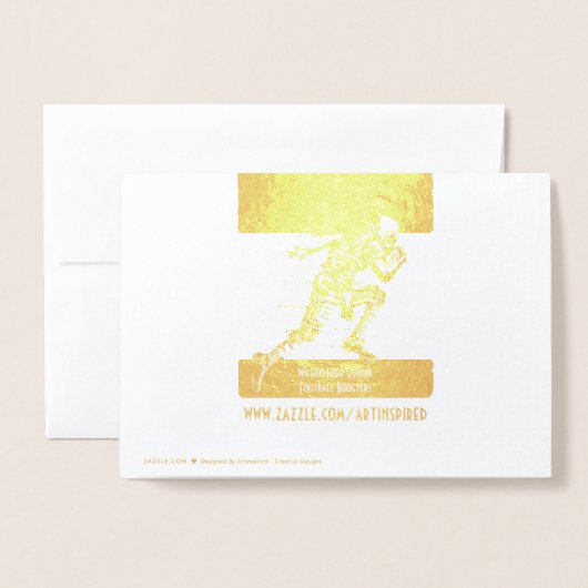 フットボールのコーチかスポンサーは宴会カード感謝していしています 箔カード (裏面封筒付き)