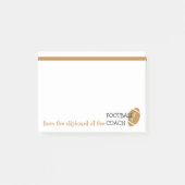 フットボールのコーチのおもしろいなスポーツがテーマのクリップボードの ポストイット (正面)