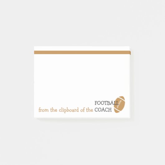 フットボールのコーチのおもしろいなスポーツがテーマのクリップボードの ポストイット (正面)