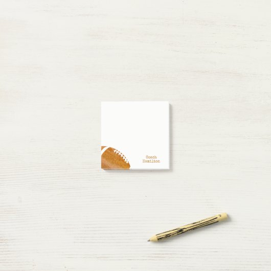 フットボールのコーチのパーソナライズな水彩画のトレンディー ポストイット (デスク上)