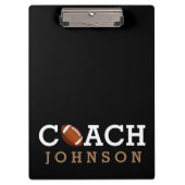 フットボールのコーチの名前をカスタムする クリップボード (正面)