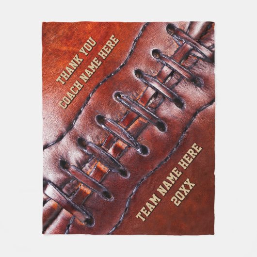 フットボールのコーチ、毛布のためのパーソナライズなギフト フリースブランケット (正面)
