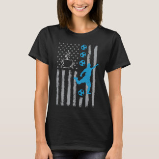 フットボールのコーヒー - ヴィンテージUSAアメリカ国旗 for foo Tシャツ