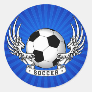 フットボールのサッカーによってはステッカーが飛びます ラウンドシール