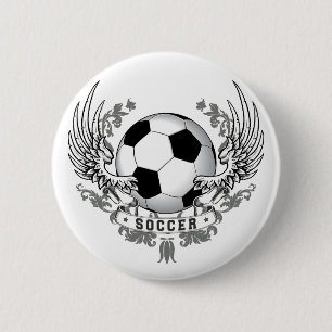 フットボールのサッカーによってはボタンが飛びます 缶バッジ