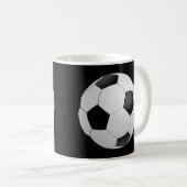 フットボールのサッカーのマグ コーヒーマグカップ (正面右)