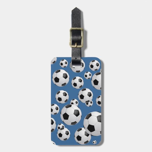 フットボールのサッカー ラゲッジタグ (正面縦)