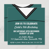 フットボールのジャージーのテーマのパーティーの招待のテンプレート、LAX 招待状 (正面/裏面)