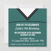 フットボールのジャージーのテーマのパーティーの招待のテンプレート、LAX 招待状 (正面)