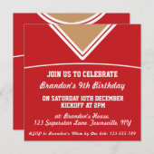 フットボールのジャージーのテーマのパーティーの招待のテンプレート、LAX 招待状 (正面/裏面)