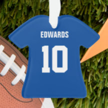 フットボールのジャージーの濃紺及び白いオーナメント