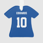 フットボールのジャージーの濃紺及び白いオーナメント オーナメント (正面)