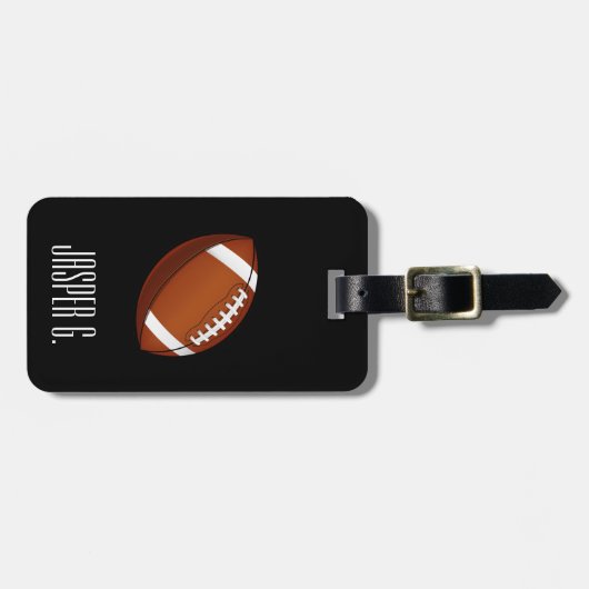 フットボールのスタイルの名前をカスタムする ラゲッジタグ (正面横)