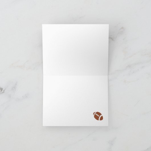 フットボールのスポーツファンは折られるオールスターノート感謝していしています サンキューカード (内部)