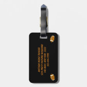 フットボールのスポーツブラウンおよび黒い荷物のラベル ラゲッジタグ (裏面縦)