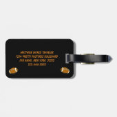 フットボールのスポーツブラウンおよび黒い荷物のラベル ラゲッジタグ (裏面横)