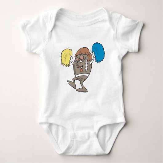 フットボールのチアリーダー ベビーボディスーツ (正面)