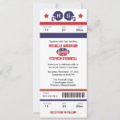 フットボールのチケットの結婚式招待状 招待状 (正面)