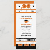 フットボールのチケットの結婚式招待状 招待状 (正面/裏面)