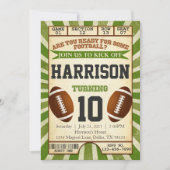 フットボールのチケットの誕生日のパーティの招待状の招待 招待状 (正面)