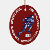 フットボールのチャンピオンプレーヤーのモノグラムのチーム学校 セラミックオーナメント (右)