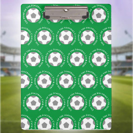 フットボールのチームがグリーンフットボールのコーチに クリップボード