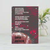 フットボールのテーマのバーのバルミツワーの招待状の招待 招待状 (スタンド正面)