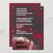 フットボールのテーマのバーのバルミツワーの招待状の招待 招待状 (正面/裏面)