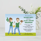 フットボールのテールゲートの婚約パーティの招待状 招待状 (スタンド正面)