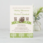 フットボールのテールゲートはウェディングシャワーをつなぎます 招待状 (スタンド正面)