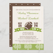 フットボールのテールゲートはウェディングシャワーをつなぎます 招待状 (正面/裏面)