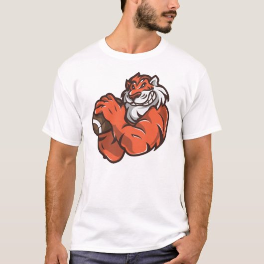 フットボールのトラ Tシャツ (正面)