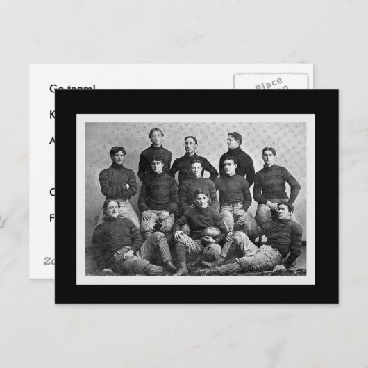 フットボールのパーティの招待状の郵便はがき インビテーションポストカード (正面/裏面)