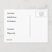 フットボールのパーティの招待状の郵便はがき インビテーションポストカード (裏面)