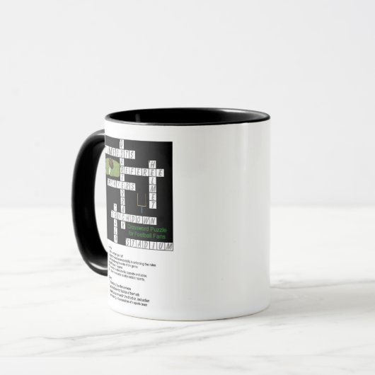 フットボールのファンのマグのためのクロスワード・パズル マグカップ (正面左)