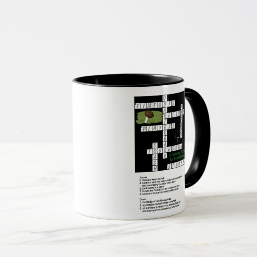 フットボールのファンのマグのためのクロスワード・パズル マグカップ (正面右)