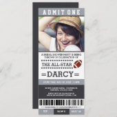 フットボールのブライダルシャワーのパーティーの招待 招待状 (正面/裏面)