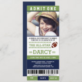 フットボールのブライダルシャワーのパーティーの招待 招待状 (正面/裏面)