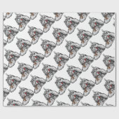 フットボールのブルドッグ ラッピングペーパー (フラット)