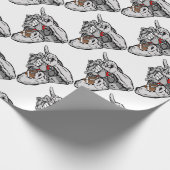 フットボールのブルドッグ ラッピングペーパー (角)