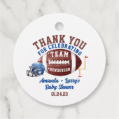 フットボールのベビーシャワー フェイバータグ (裏面)