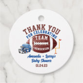 フットボールのベビーシャワー フェイバータグ (正面)