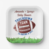フットボールのベビーシャワー ペーパープレート (正面)