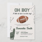 フットボールのベビーシャワー 招待状 (正面)