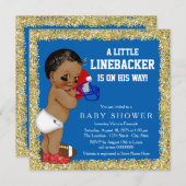 フットボールのベビーシャワー 招待状 (正面/裏面)